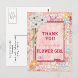 Thank you Flower Girl, flowers craft card | Zazzle
