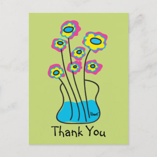 Thank You Flower & Vase Postcard