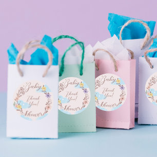 Thank You flower wreath Cloud & Stars Classic Round Sticker