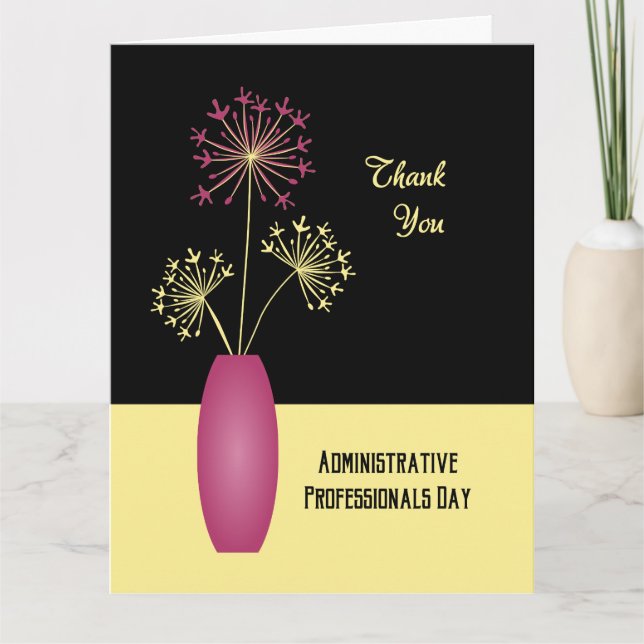 Thank you flowers administrative professionals day card (Front)