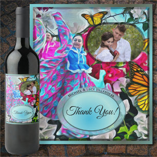 Thank you Flowers & Butterflies PV01 Wine Label