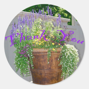 Thank You Flowers Classic Round Sticker