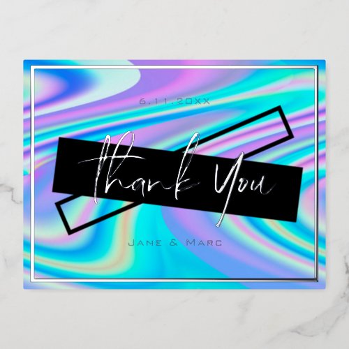 Thank You Foil Cards Bold Vibrant Holographic