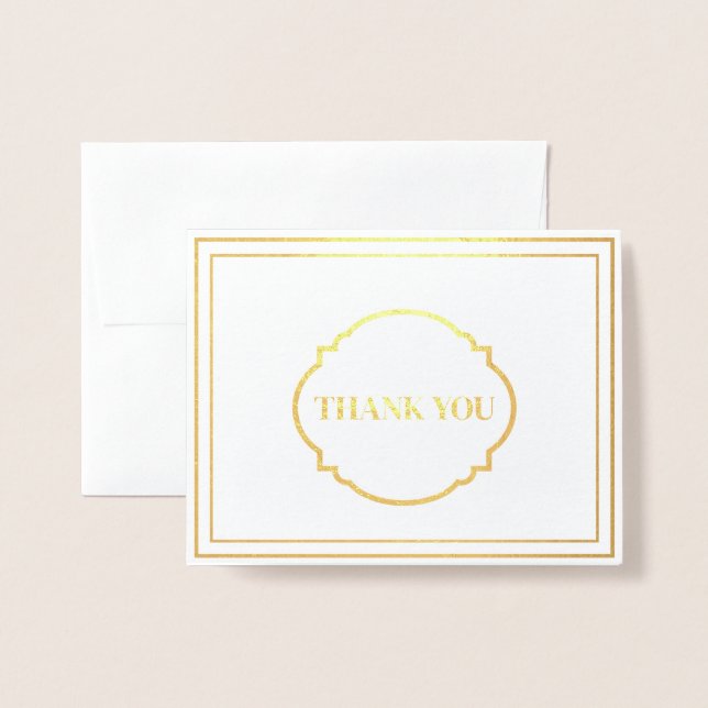 Thank You Foil Note Card (Front With Envelope)