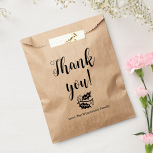 Thank You foliage custom script Thanksgiving Favor Bag