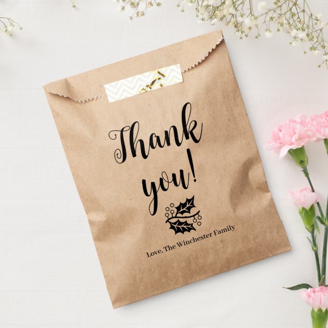 Thank You foliage custom script Thanksgiving Favor Bag (Sealed)