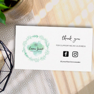 thank you follow me business logo minimalist calling card