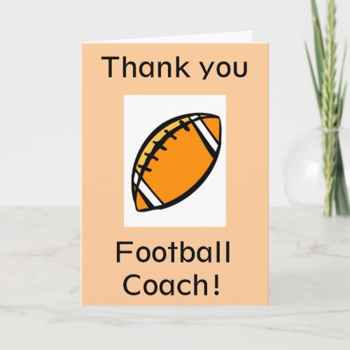Thank you football coach card