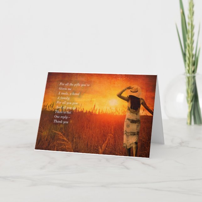 Thank you - "For All the Gifts You've Given Me" Card (Front)