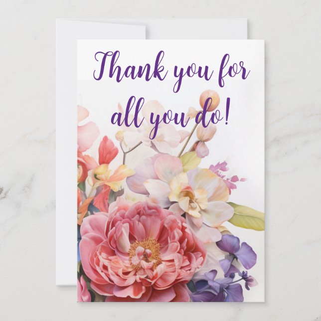 "Thank you for all you do!" Card (Front)