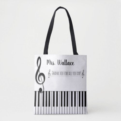 Thank you for all you do music piano teacher tote bag