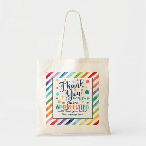 Thank you for all you do staff or teacher tote bag