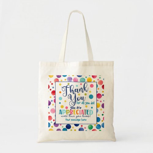 Thank you for all you do staff volunteer gift tote bag