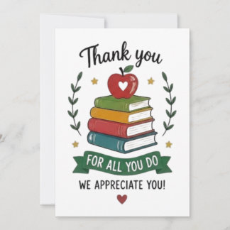 Thank You for All You Do Teacher Appreciation Card