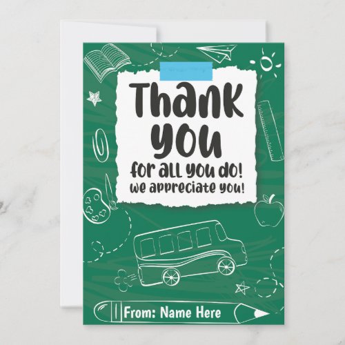 Thank you for all you do Teacher End of School Holiday Card