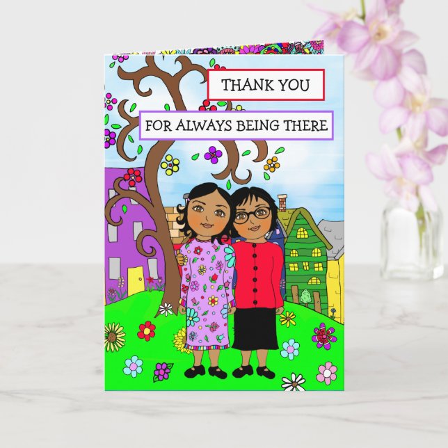 Thank you for always being there Friendship Card (Orchid)