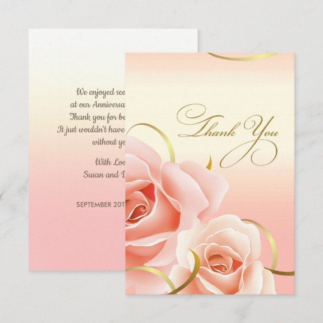 Thank You for Attending Anniversary Party Cards (Front/Back)