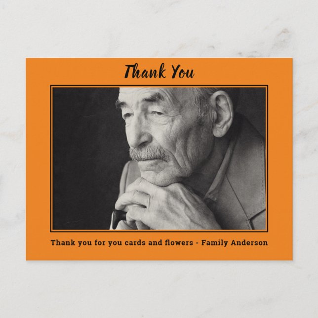 Thank You For Attending Funeral Memorial  Postcard (Front)