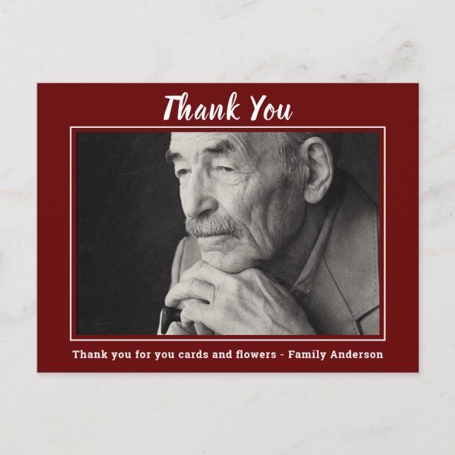 Thank You For Attending Funeral Memorial  Postcard (Front)