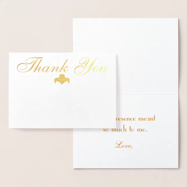 Thank You for attending my bridal shower Foil Card Zazzle