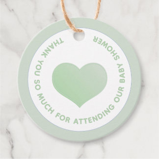 THANK YOU FOR ATTENDING OUR BABY SHOWER WITH HEART FAVOR TAGS