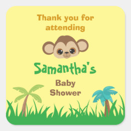 Thank you for attending safari baby shower square sticker