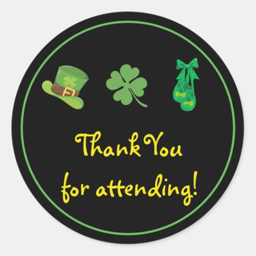 Thank You for attending St Patricks Day Classic Round Sticker