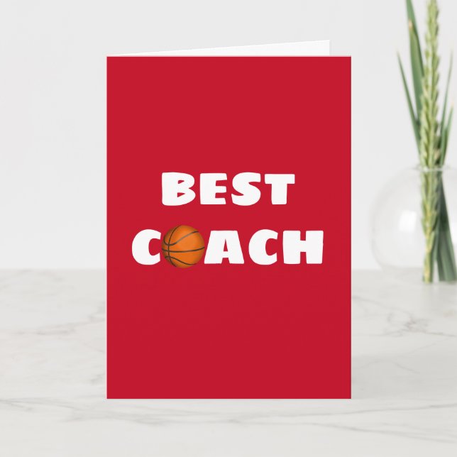 Thank You for Basketball Coach Card (Front)