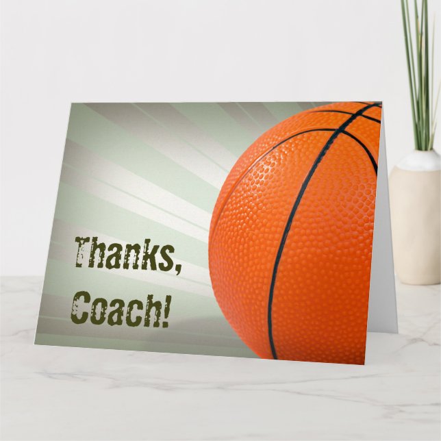 Thank You for Basketball Coach Card (Front)