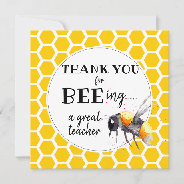 thank you for bee-ing a great teacher gift | Zazzle