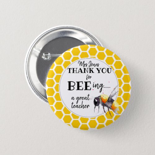 thank you for bee_ing a great teacher gift button