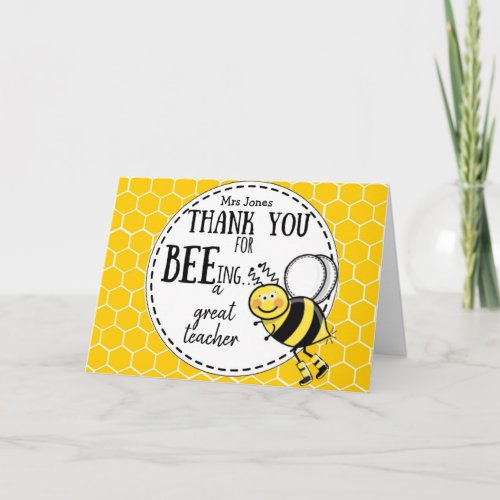 thank you for bee_ing a great teacher gift card