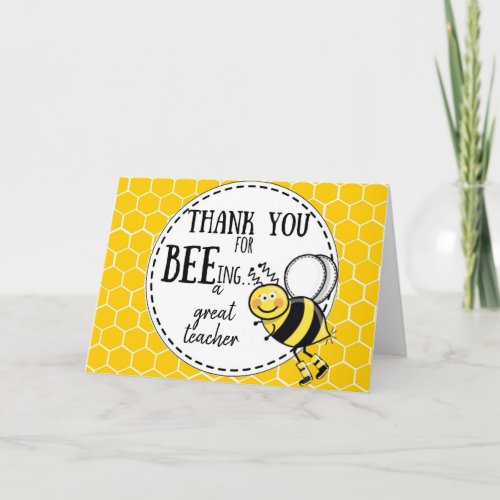 thank you for bee_ing a great teacher gift card