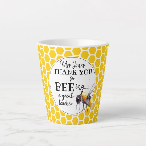 thank you for bee_ing a great teacher gift latte mug