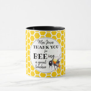 thank you for bee-ing a great teacher gift mug