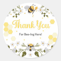 Thank You For Bee-Ing Here - Bee Theme Party  Classic Round Sticker