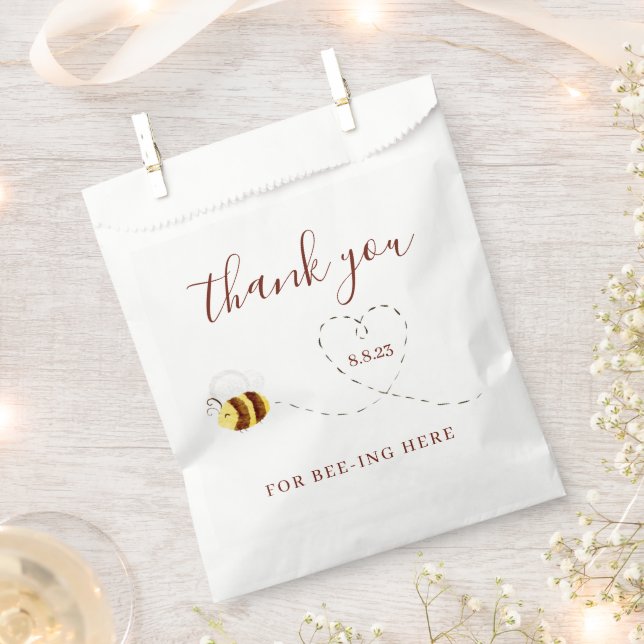 Thank You For Bee-ing Here Favor Bags (Clipped)
