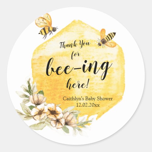 Thank you for bee_ing here favor sticker