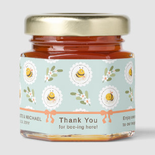 Thank You For Bee-ing Here Personalized Wedding Honey Jar Favors