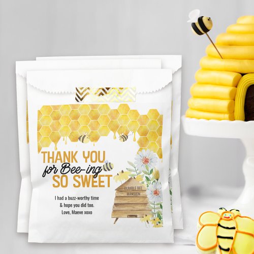 Thank You for Bee_ing so Sweet Beehive Honeycomb Favor Bag