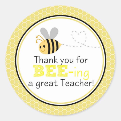 Thank you for beeing a great teacher classic round sticker