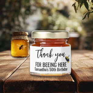 Thank you for Beeing here Birthday Party Honey Jar Favors
