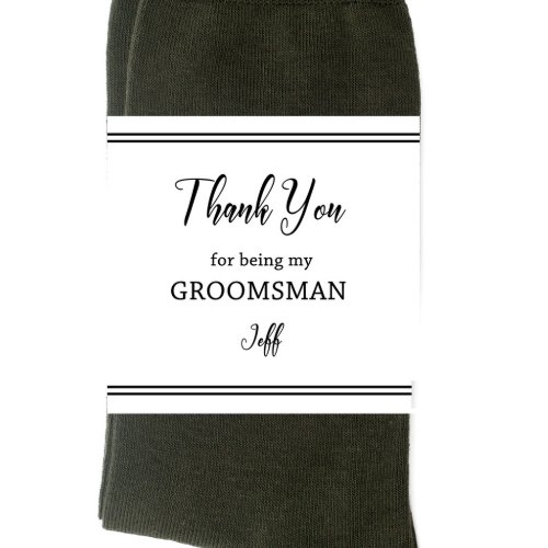 Thank You for Been my Groomsman Socks Label