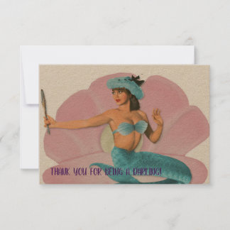 THANK YOU FOR BEING A DARLING! vintage Mermaid  Card