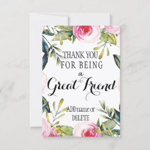 Thank you for being a friend appreciation gift card