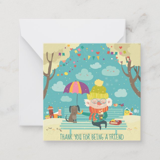Thank you for being a friend note card (Front)