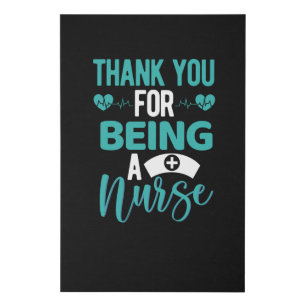 Thank you for being a nurse- nurse appreciation faux canvas print