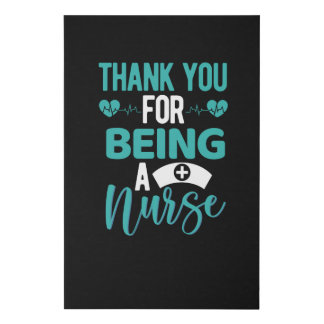 Thank you for being a nurse- nurse appreciation faux canvas print