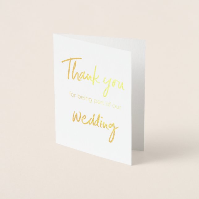 Thank You For Being a Part of Our Wedding Card (Front)