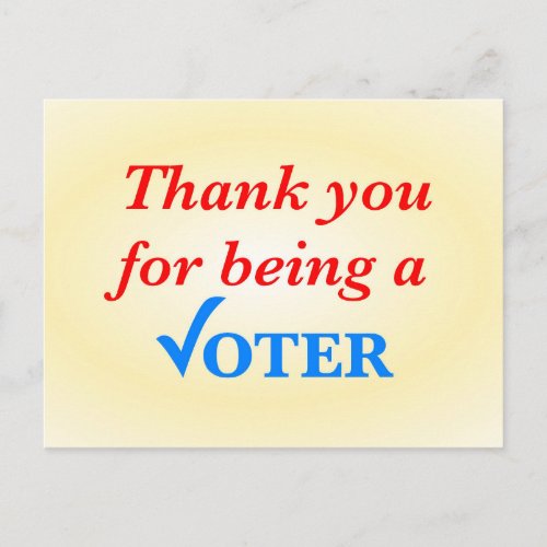 Thank you for being a voter postcard